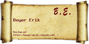 Beyer Erik névjegykártya